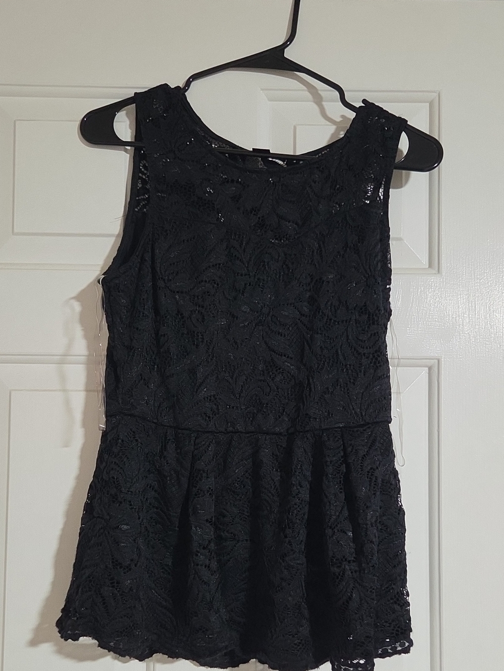 attention Black Lace Peplum Dress for Girls